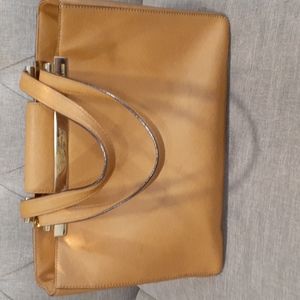 Micheal Michael Kors tan leather top handle satchel
